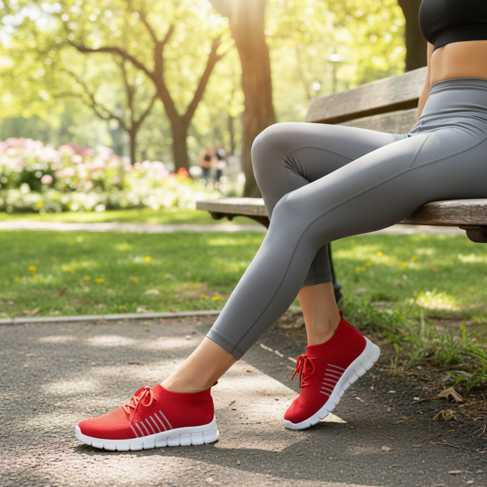 Women's Mesh Slip-on Platform Running Sneakers