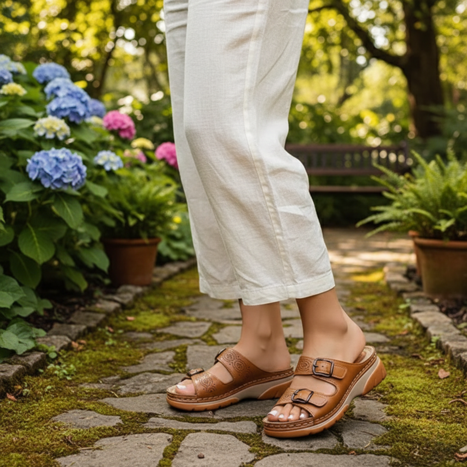 Women's Summer Slip-on Platform Wedge Sandals