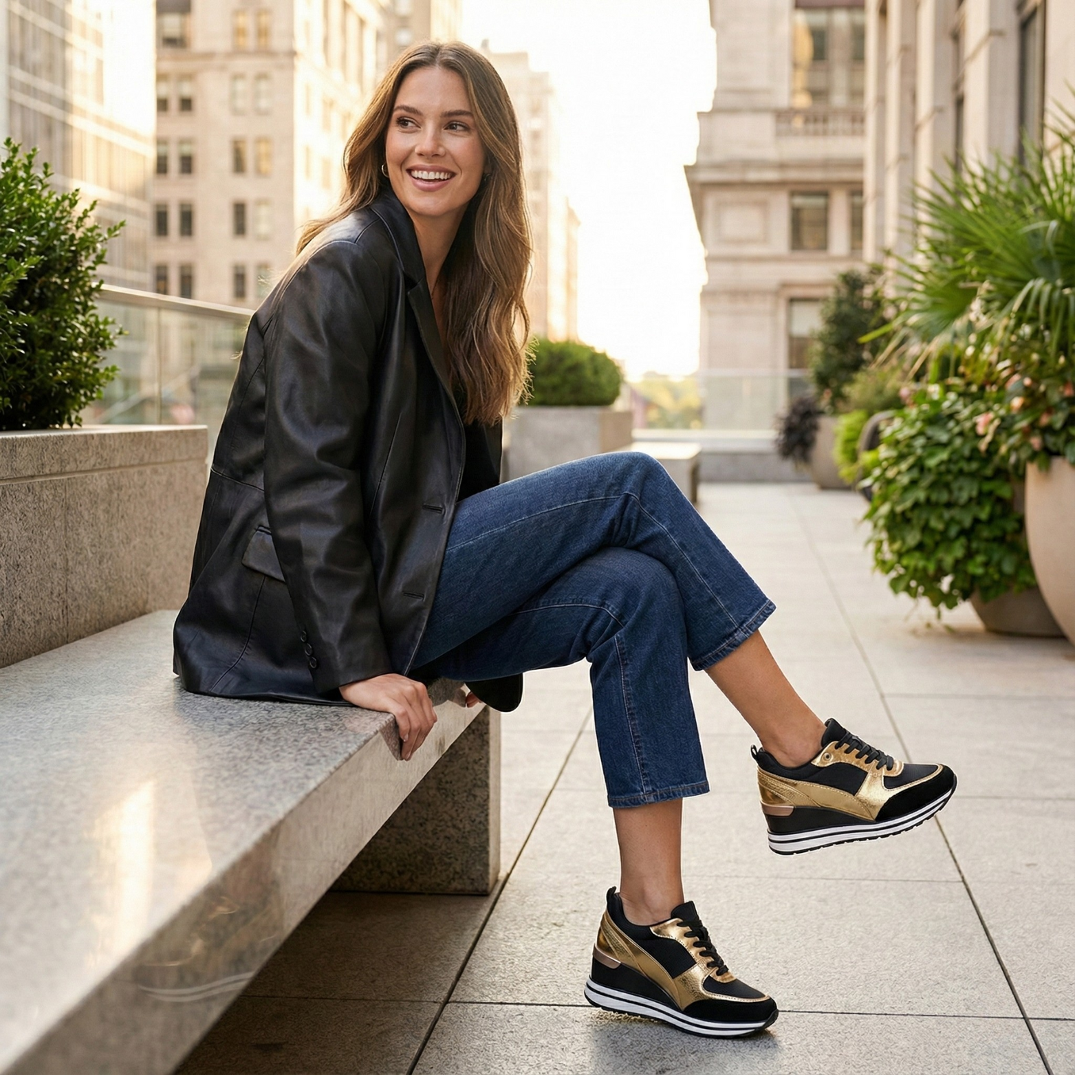 Women's Platform Dad Sneakers Running Casual Shoes