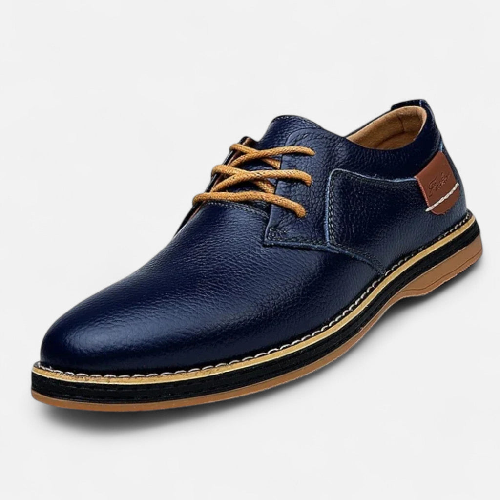 Men's Comfort Genuine Leather Lace-Up Shoes – Handmade Construction, Breathable Upper
