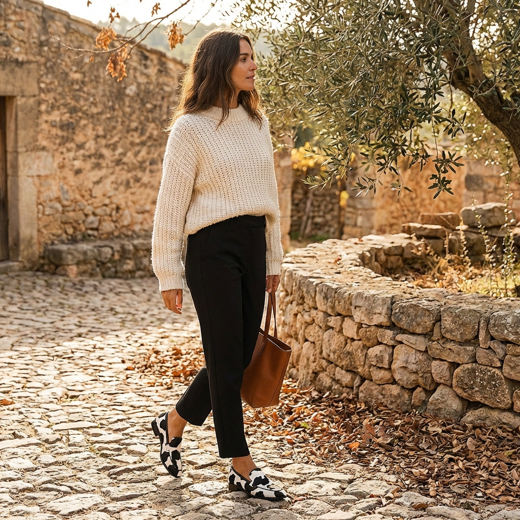 Women’s Pointed Toe Loafers Flannel Animal Print Slip-On Moccasins with Rubber Sole