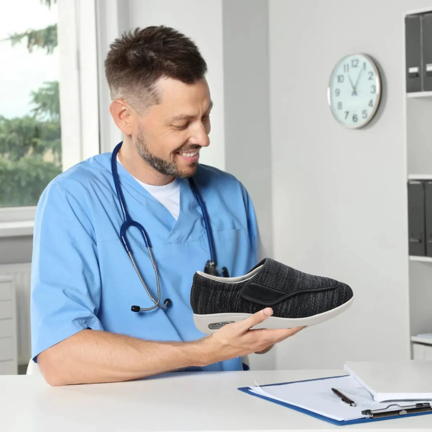 Ortopedické diabetické boty na chůzi pro ženy s extra širokou šířkou a vzduchovou vložkou