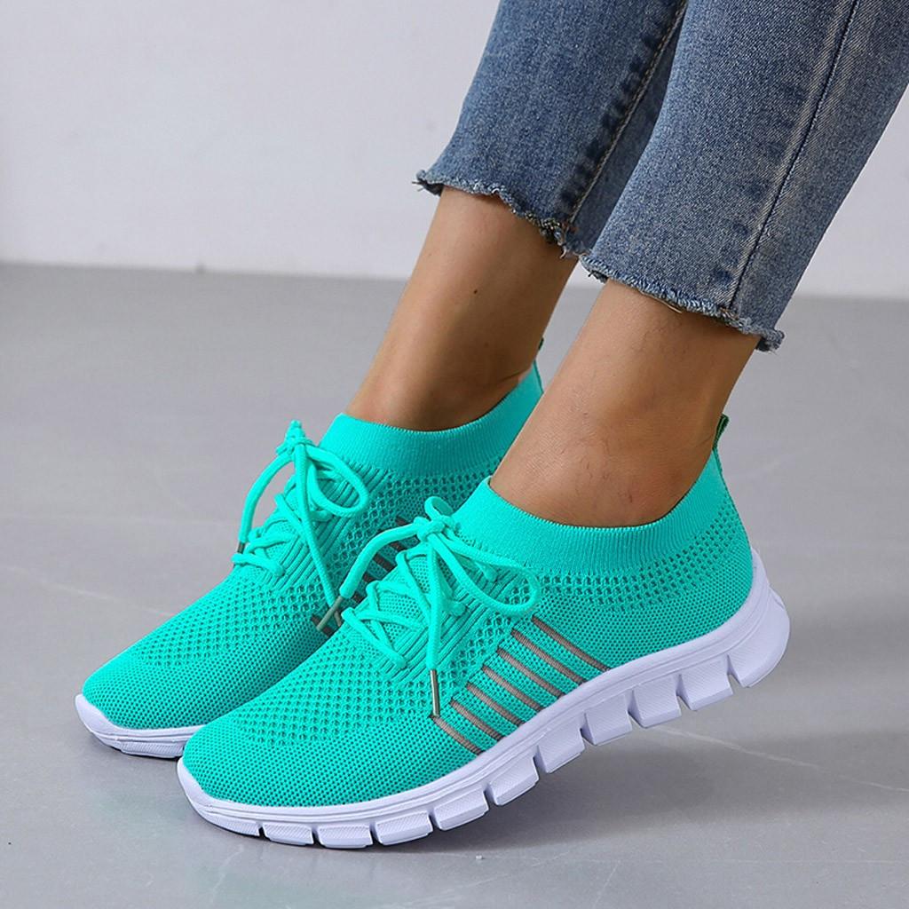 Zapatillas ortopédicas de malla para mujer, zapatillas ligeras sin cordones y transpirables para caminar