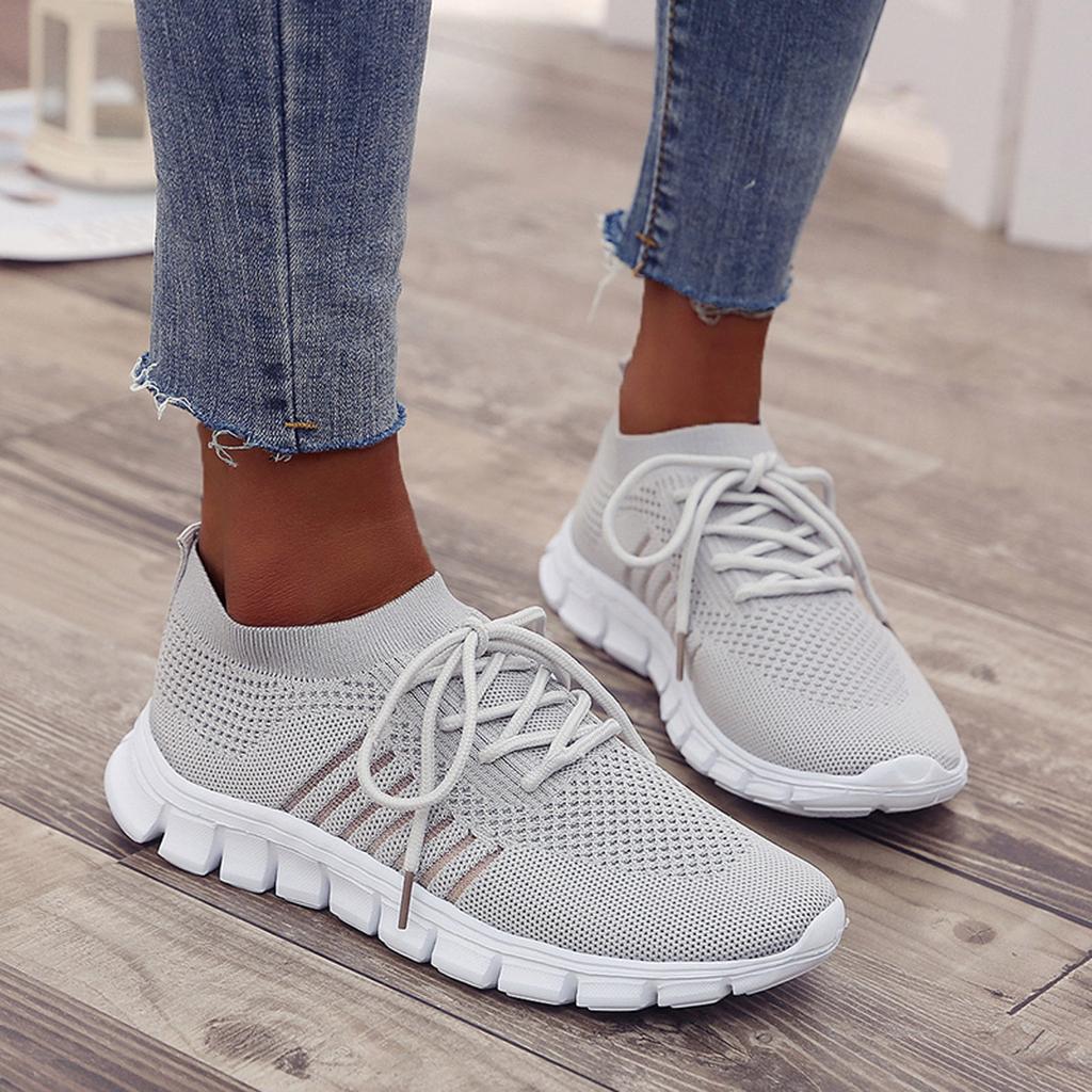 Zapatillas ortopédicas de malla para mujer, zapatillas ligeras sin cordones y transpirables para caminar
