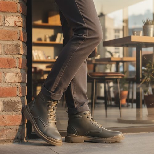 Men's Leather Chelsea Ankle Boots Elevator Sneakers