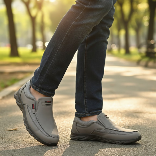 Men's Breathable Leather Casual Loafers Sneakers