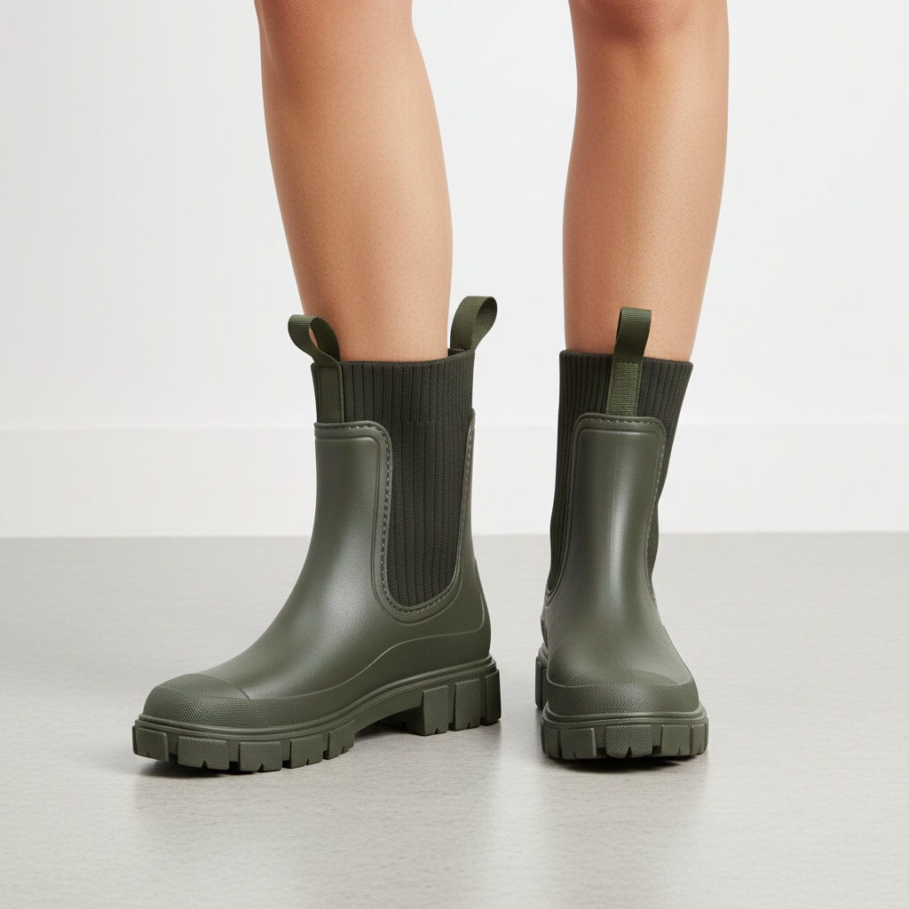 Women's Waterproof Rubber Rain Boots – Ergonomic Comfort Fit, Non-Slip Tread