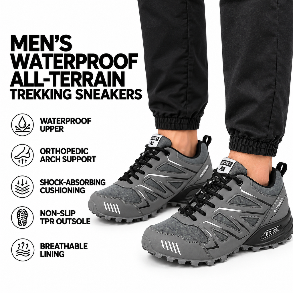Chaussures de randonnée orthopédiques pour hommes, imperméables, antidérapantes, toutes surfaces, bottes de trekking outdoor