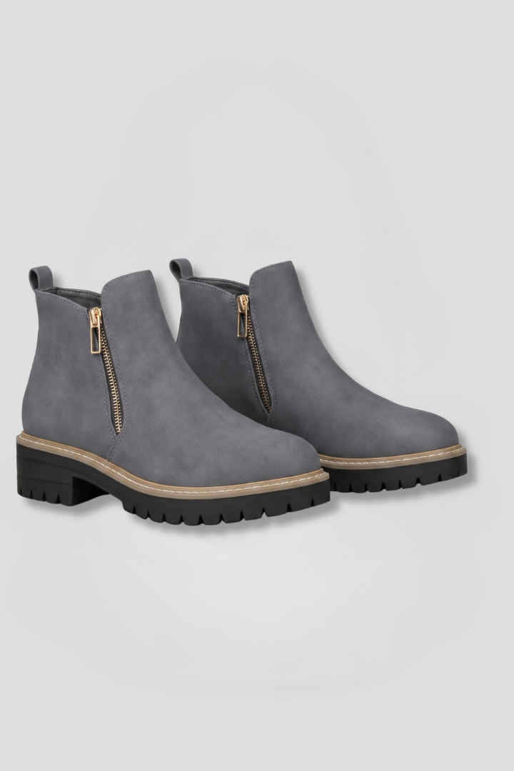 Bottines orthopédiques pour femmes – fermeture éclair latérale, semelle extérieure crantée rembourrée