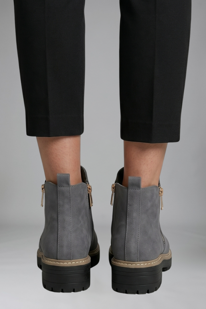 Bottines orthopédiques pour femmes – fermeture éclair latérale, semelle extérieure crantée rembourrée