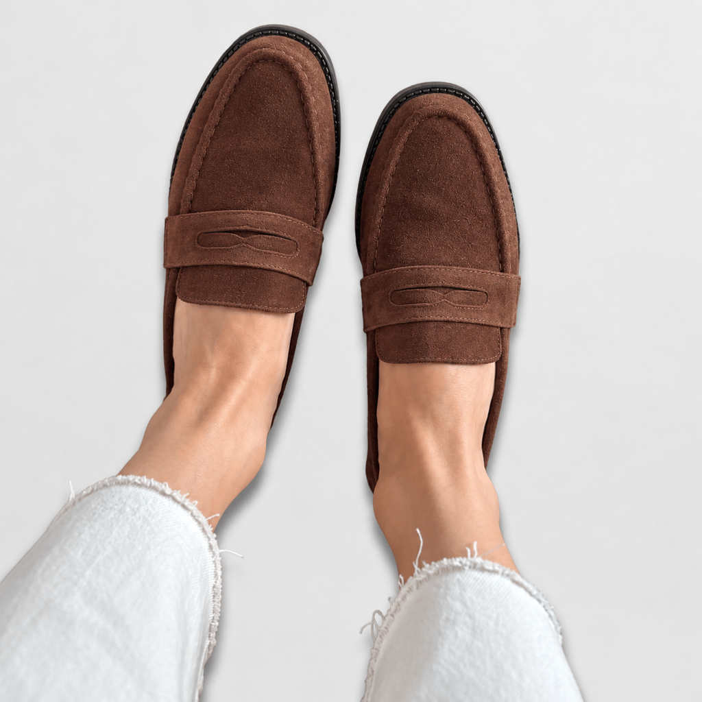Mocasines penny cómodos para mujer – Plantilla acolchada, suela flexible y ligera