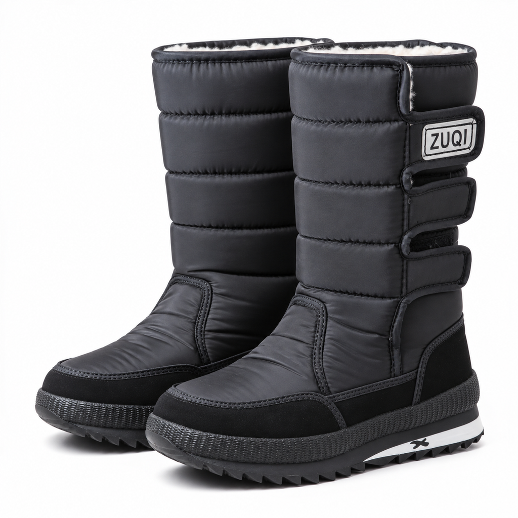 Bottes de neige à plateforme imperméables tendance pour femmes Chaussures d'hiver chaudes en peluche épaisse