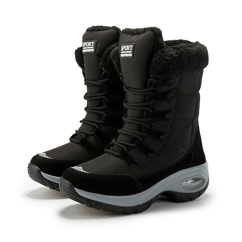 Botas impermeables para mujer de invierno hasta media pantorrilla Calzado aislante para senderismo al aire libre