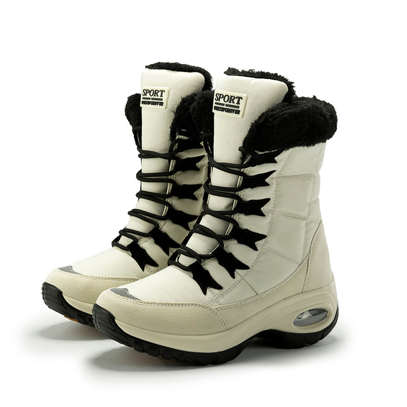 Botas impermeables para mujer de invierno hasta media pantorrilla Calzado aislante para senderismo al aire libre