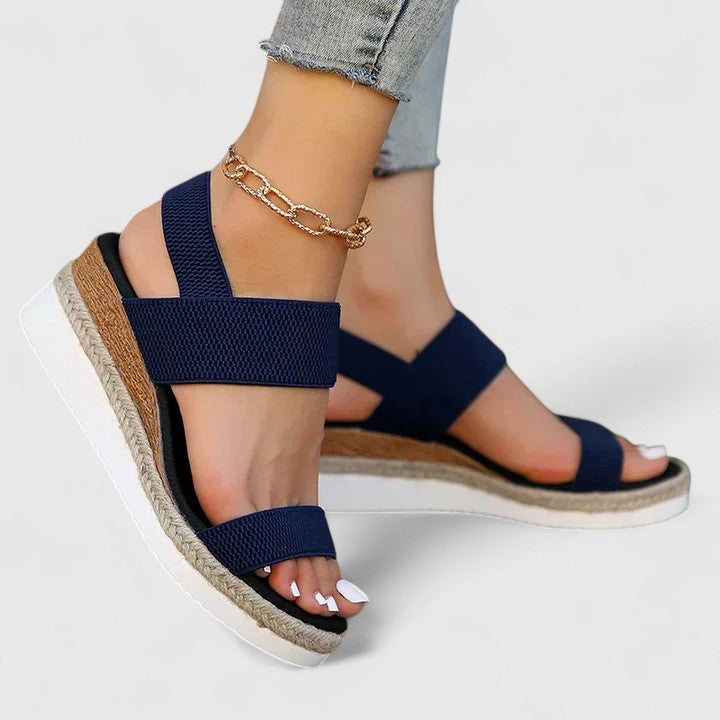 Sandales orthopédiques à plateforme pour femmes, bout ouvert, à enfiler, chaussures confortables pour la marche