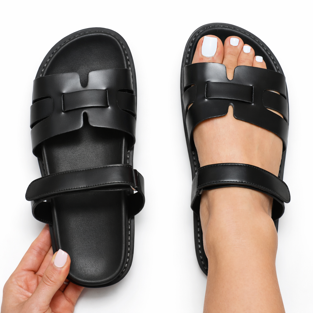 Sandalias cómodas para mujer para caminar, zapatos planos tipo slide con soporte