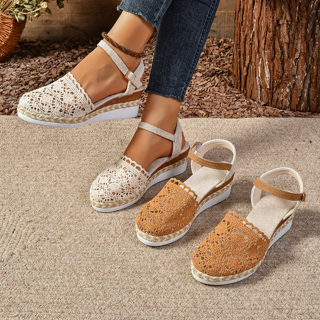 Women's Orthopedic Sandals Crochet Ankle Strap Platform Shoes