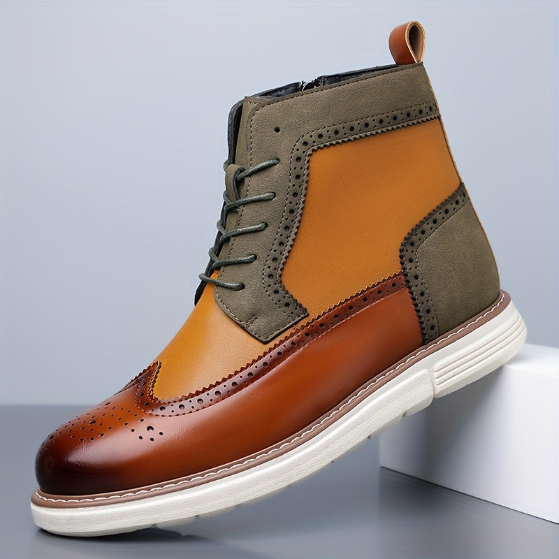 Botas ortopédicas brogue para hombre – Suela acolchada, acceso con cremallera lateral
