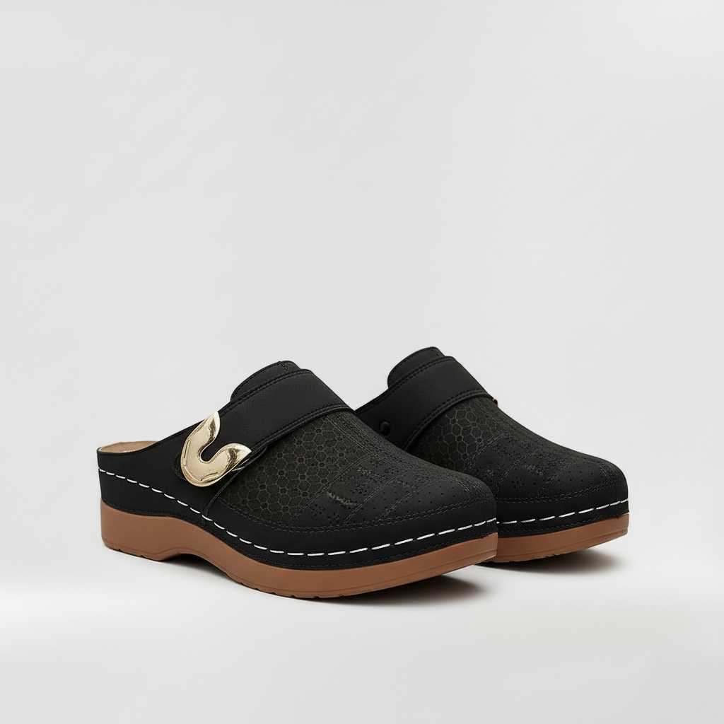 Mules confort à enfiler pour femmes avec boucle et semelle antidérapante