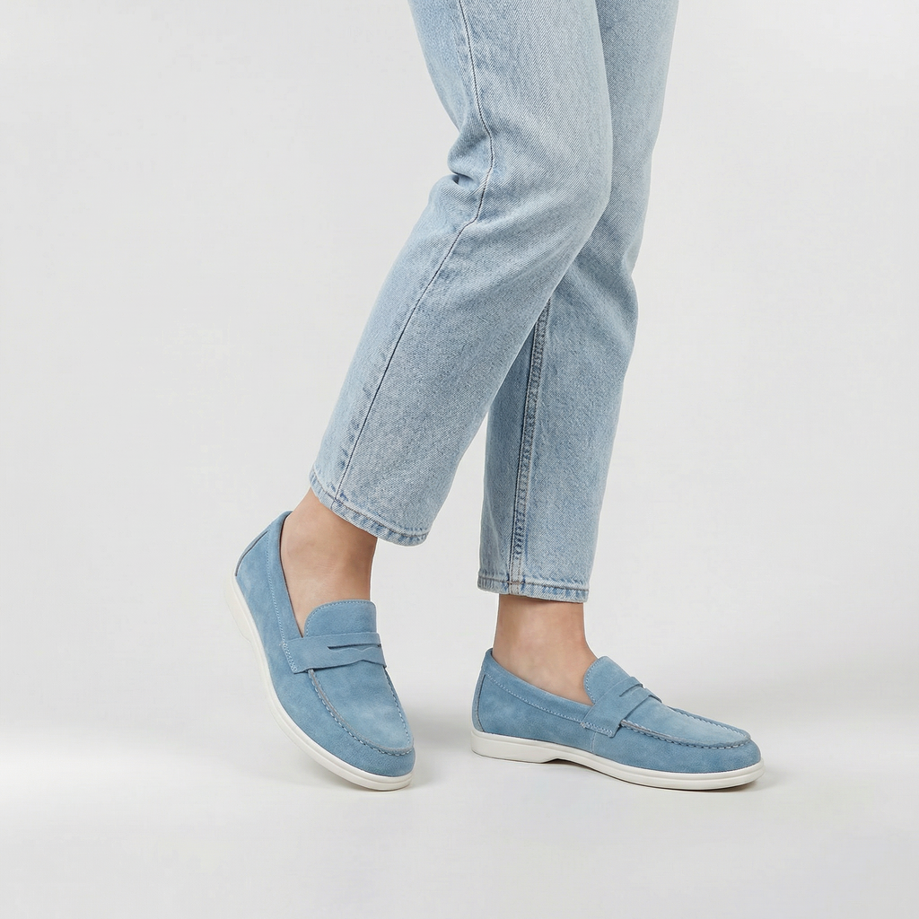 Pantofi ortopedici pentru femei, loaferi din piele întoarsă, slip-on, confortabili pentru mers