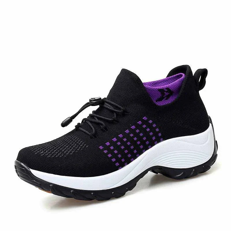Women's Walking Sneakers Breathable Mesh Slip-On Platform Sock Trainers