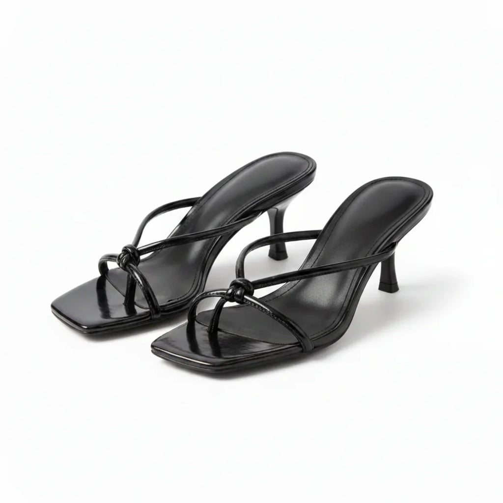 Women's Orthopedic Heeled Sandals Elegant Knot Strap Dress Shoes