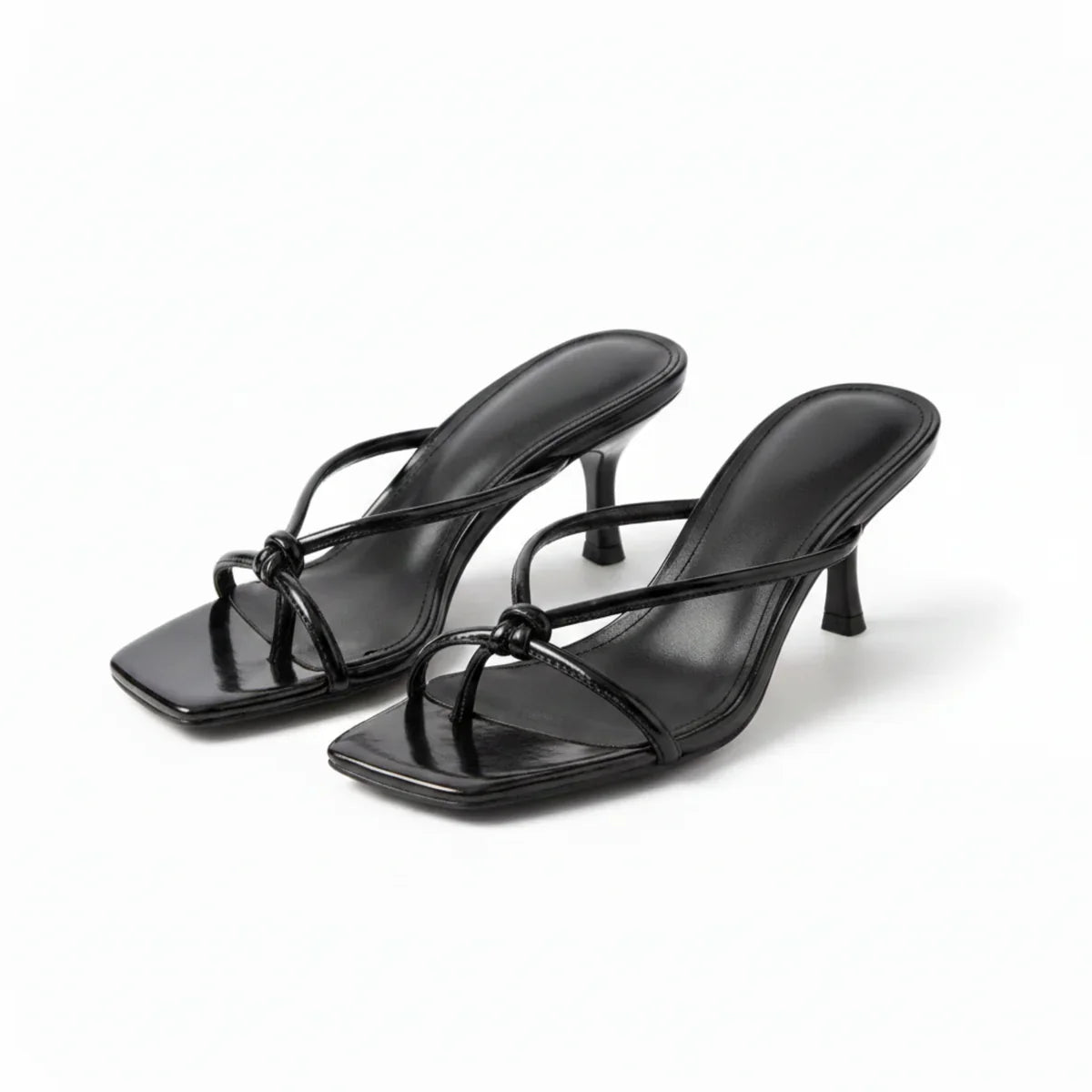Women's Orthopedic Heeled Sandals Elegant Knot Strap Dress Shoes