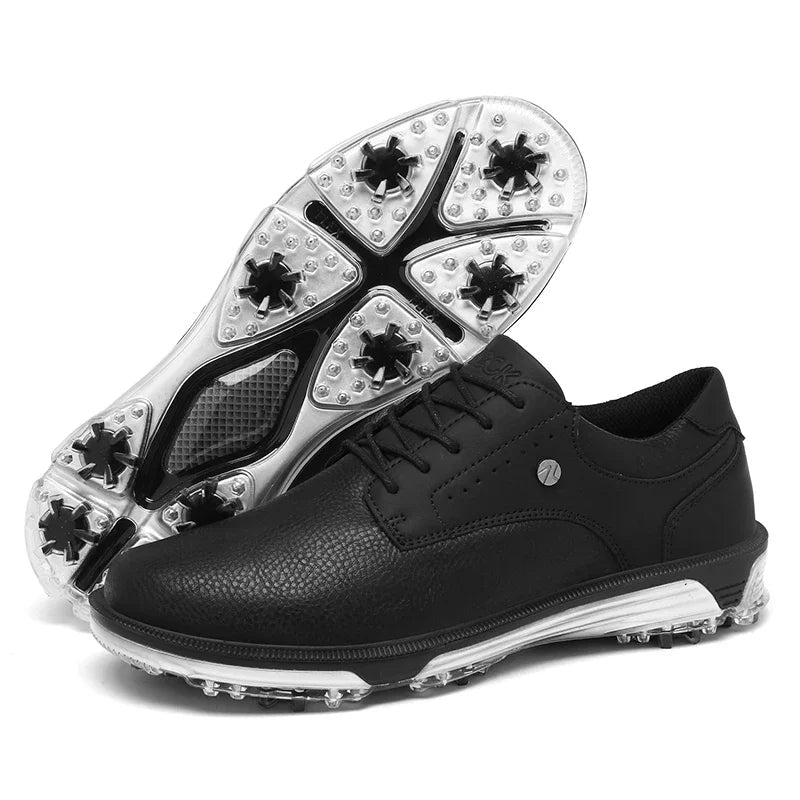 Scarpe da golf da uomo antiscivolo e impermeabili – Pelle pieno fiore, ammortizzazione avanzata