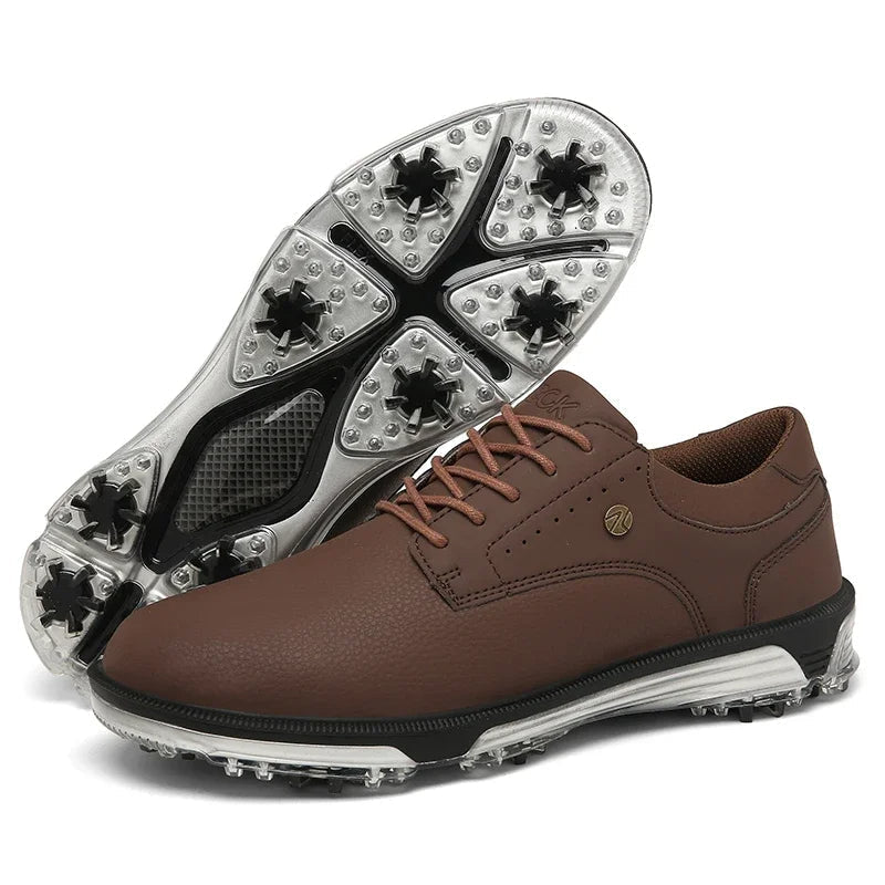 Scarpe da golf da uomo antiscivolo e impermeabili – Pelle pieno fiore, ammortizzazione avanzata