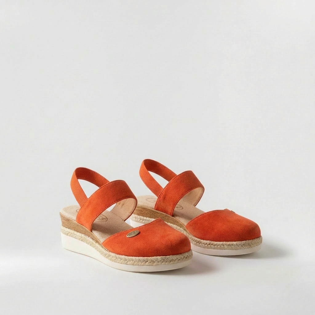 Dámské espadrilky na platformě s klínovým podpatkem z lnu a elastickým zadním páskem, vhodné pro volný čas