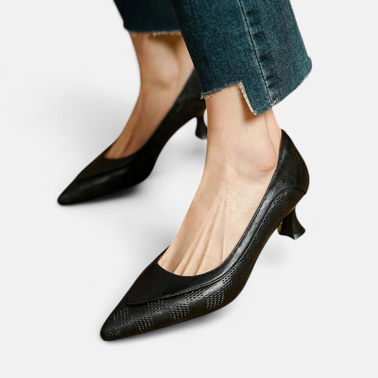 Women Kitten Heels Pointed Toe Pumps Dress Shoes