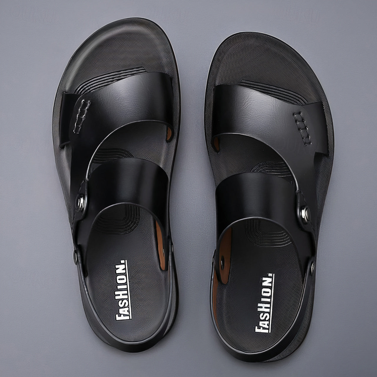 Sandalias tipo slide para hombre con doble correa ajustable