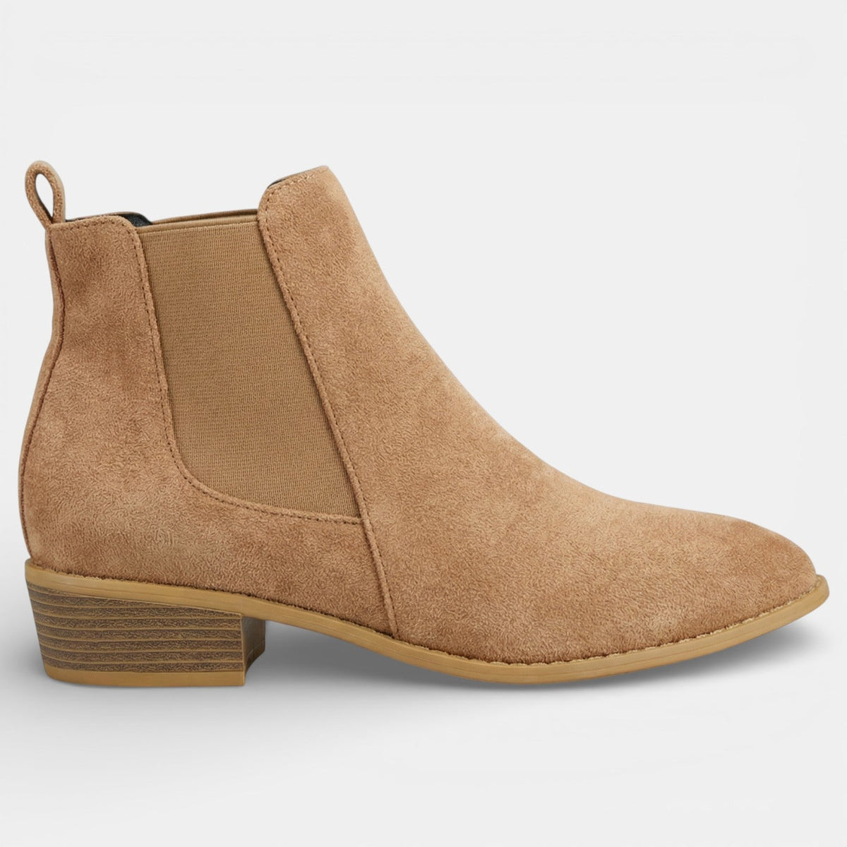 Women's Comfort Suede Ankle Boots – Stable Square Heel, Pointed Toe Design