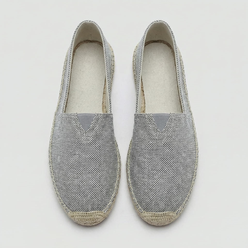 Men Linen Espadrilles Slip On Loafers Skor