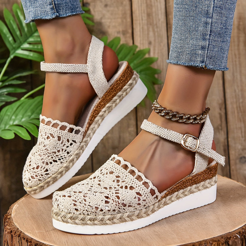 Women's Orthopedic Sandals Crochet Ankle Strap Platform Shoes