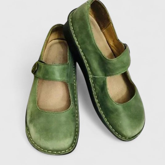 Mocassini slip-on da donna stile Mary Jane, piatti, casual, con cinturino per camminare