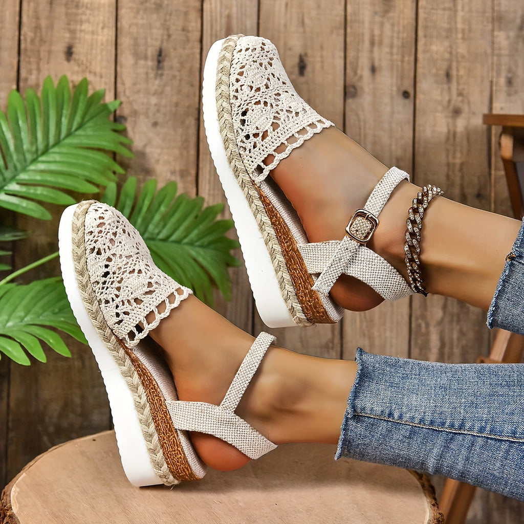 Women's Orthopedic Sandals Crochet Ankle Strap Platform Shoes