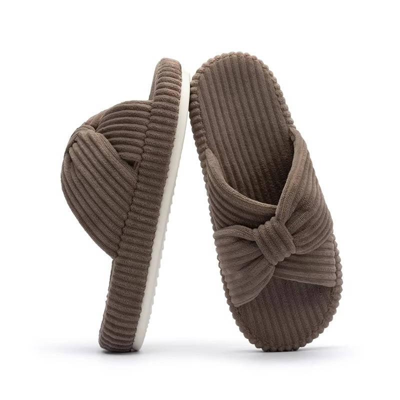 Women's Orthopedic Slippers Corduroy Arch Support Open Toe