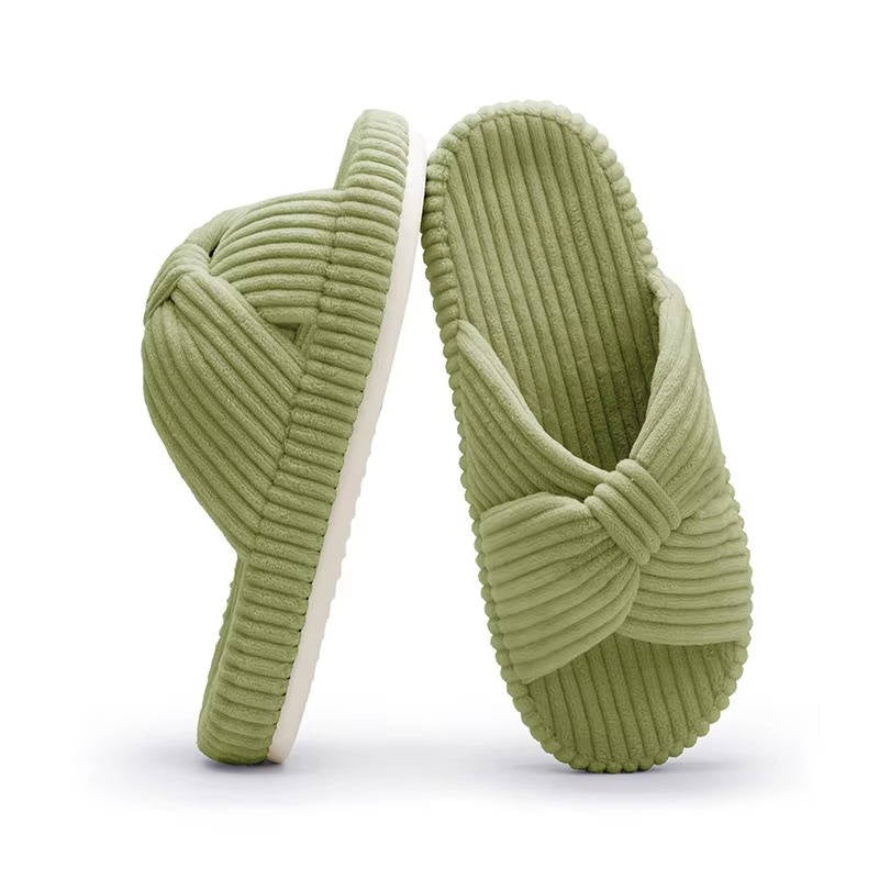 Women's Orthopedic Slippers Corduroy Arch Support Open Toe
