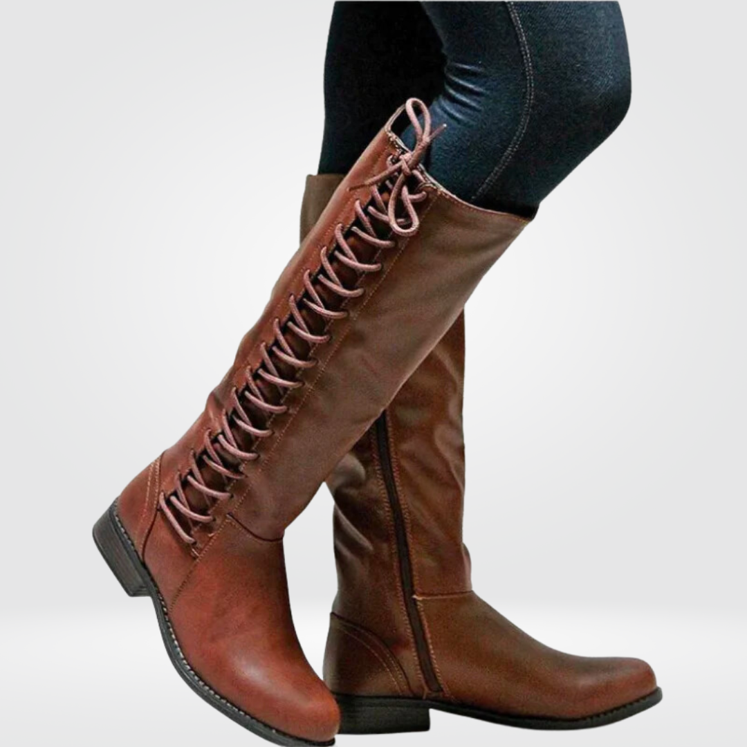 Women's Wide Fit Knee-High Riding Boots – Interior Zip Closure, Stable Sole Support