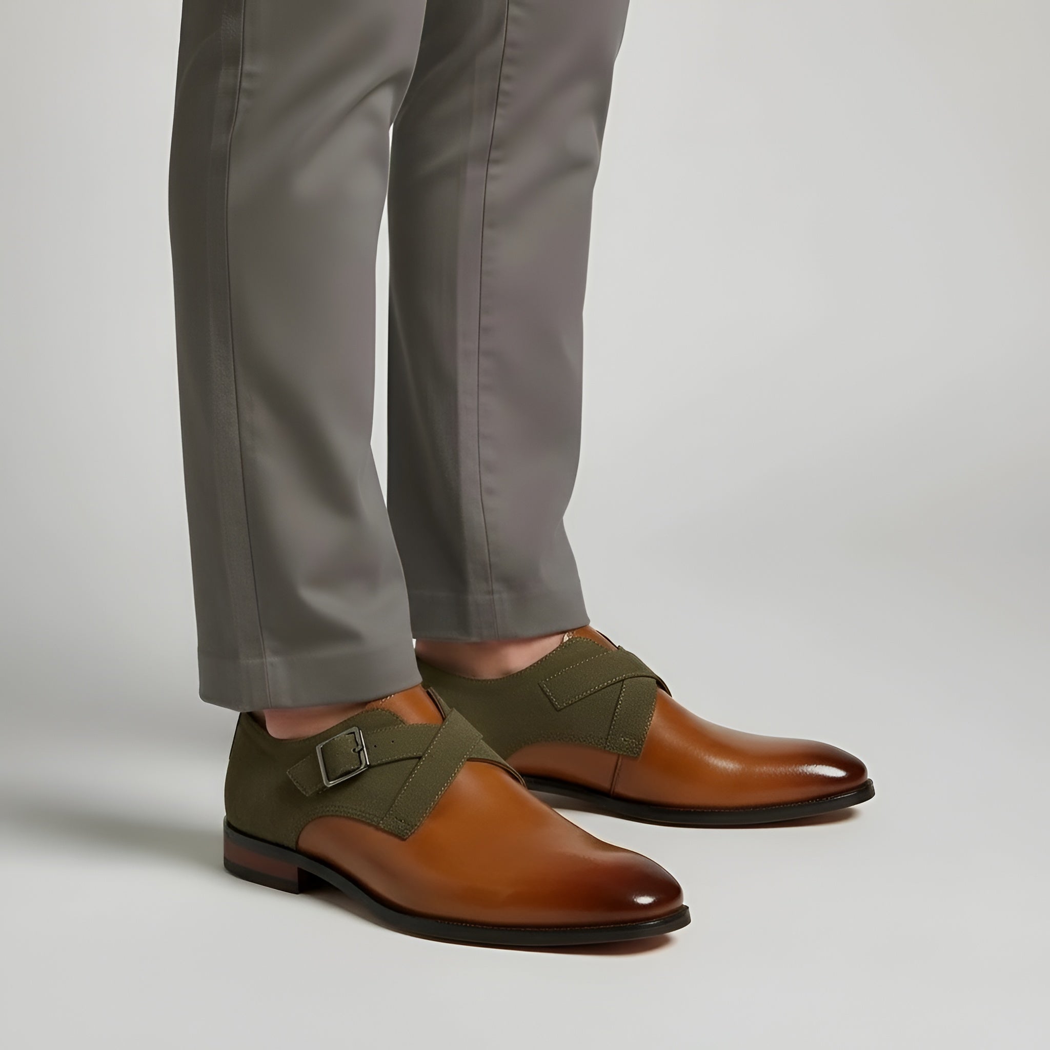 Chaussures habillées à boucle pour homme en cuir synthétique, formelles et professionnelles