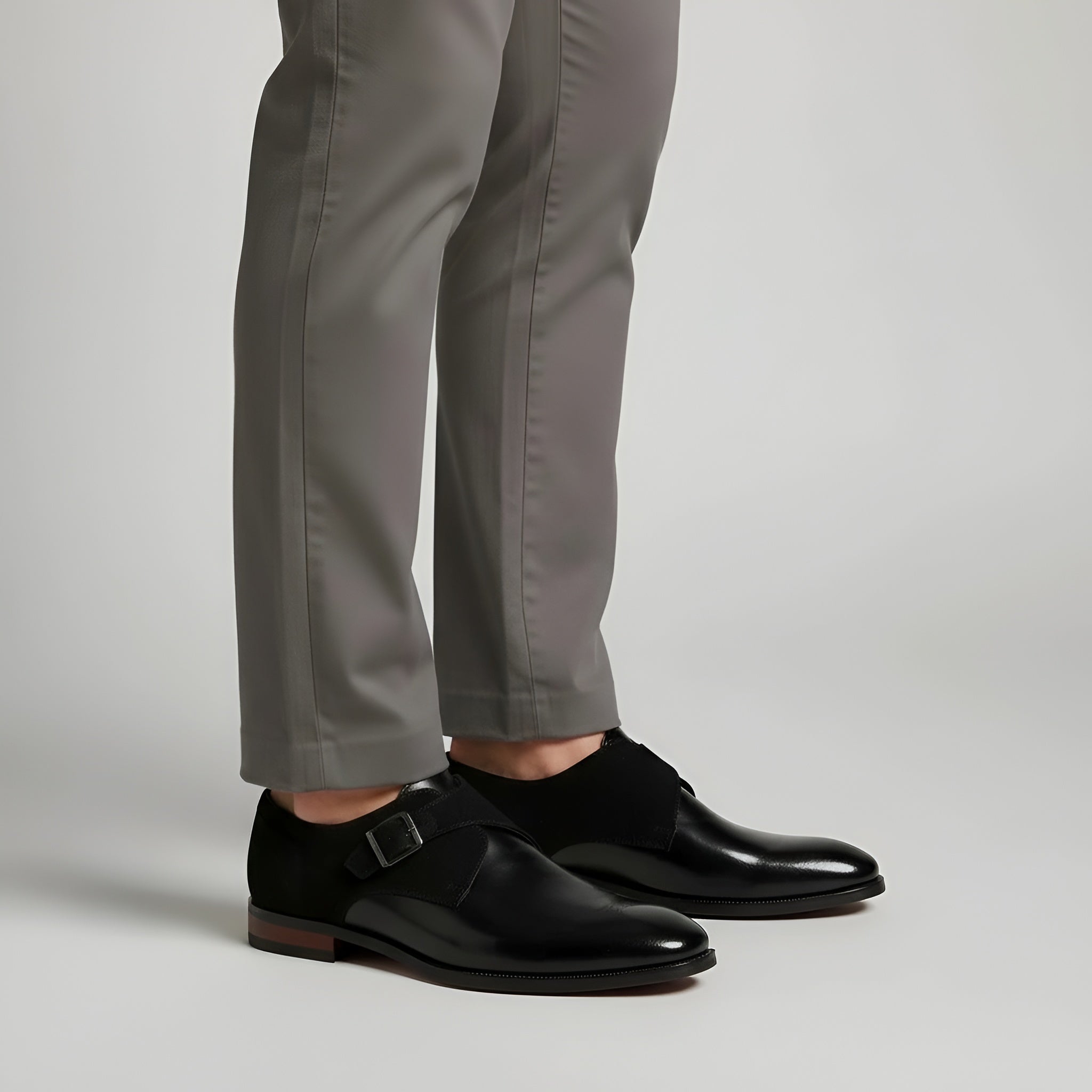 Pánské formální společenské boty s přezkou z umělé kůže Monk Strap