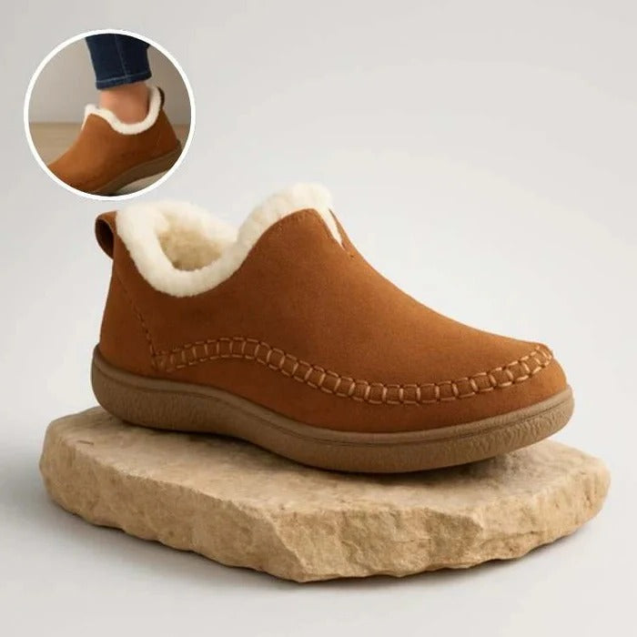 Women’s Orthopedic Slip-On Shoes – Arch Support Footbed, Thermal Fleece Lining