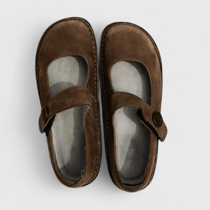 Mocassini slip-on da donna stile Mary Jane, piatti, casual, con cinturino per camminare