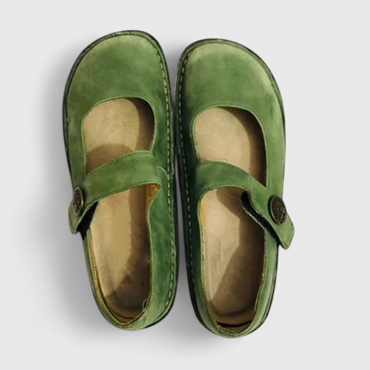 Mocassini slip-on da donna stile Mary Jane, piatti, casual, con cinturino per camminare