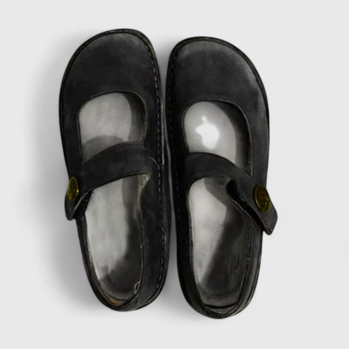 Mocassini slip-on da donna stile Mary Jane, piatti, casual, con cinturino per camminare