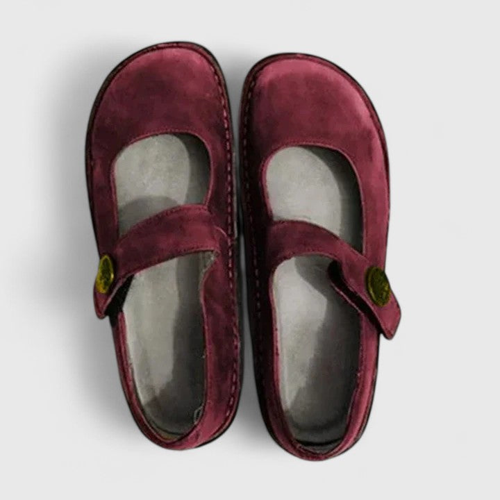 Mocassini slip-on da donna stile Mary Jane, piatti, casual, con cinturino per camminare
