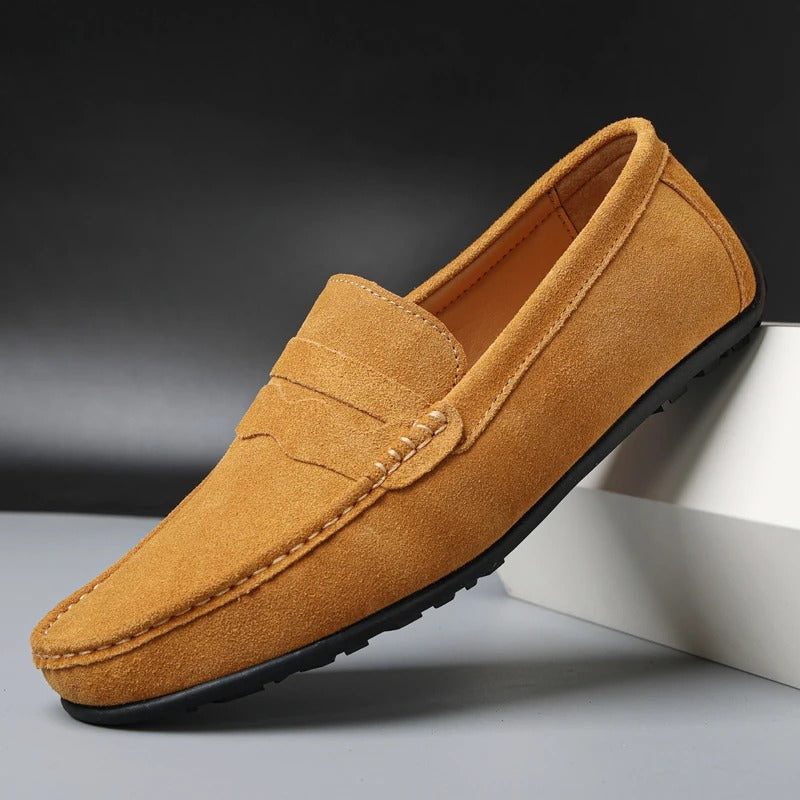 Mocassins en daim premium pour homme, chaussures décontractées à enfiler, élégantes pour le bureau