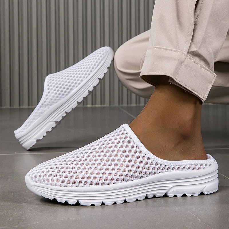 Sneakers ortopediche slip-on per donna scarpe da passeggio in rete traspirante con supporto dell'arco