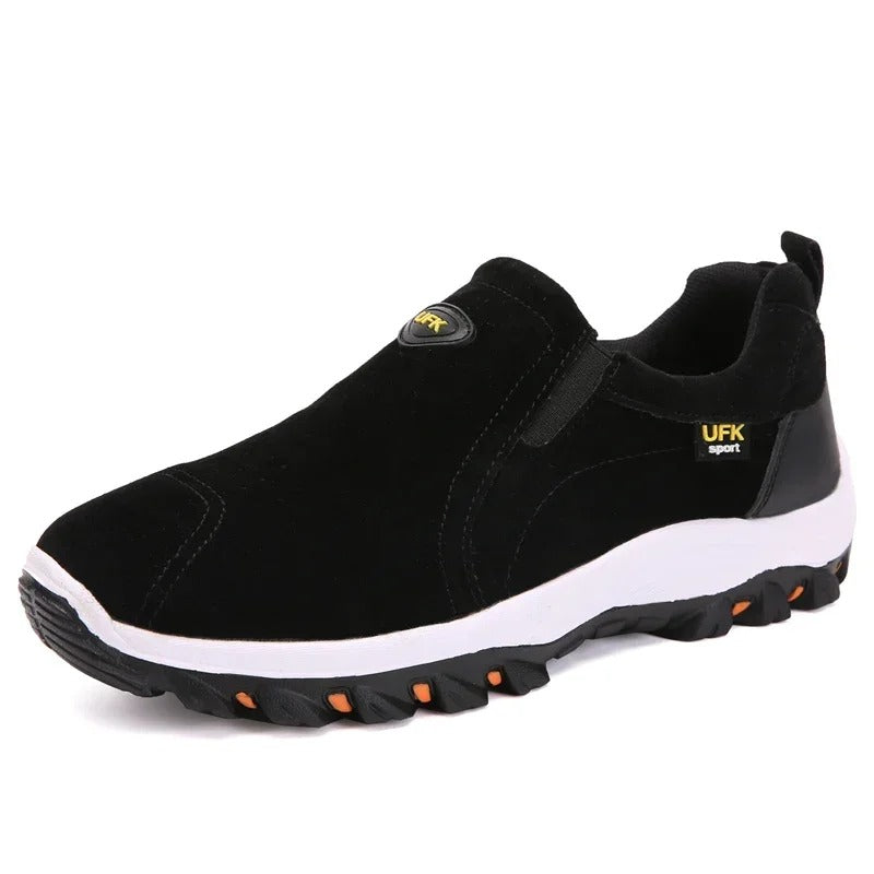 Zapatos ortopédicos de senderismo para hombre, mocasines de lona sin cordones con soporte para el arco